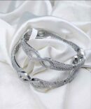Silver steel Kara Pair