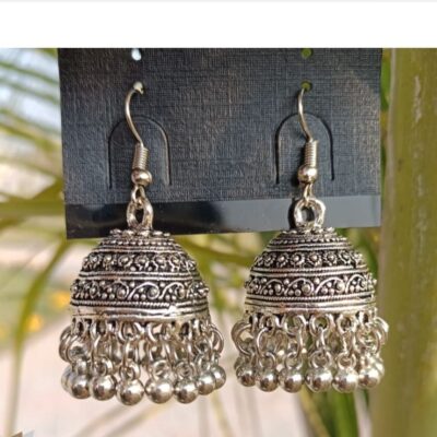 Antique Round Silver Jhumkay