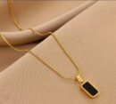 Square Black Pendent Chain
