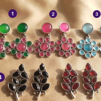 Flower Silver Jhumkay