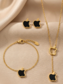 Apple shaped luxury (Studs, Bracelet & Pendent set)
