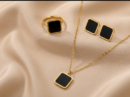 Golden Square (Studs, Ring & Pendent set)