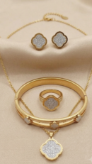 Premium Gold shimmer (Studs, Ring & Pendent set)