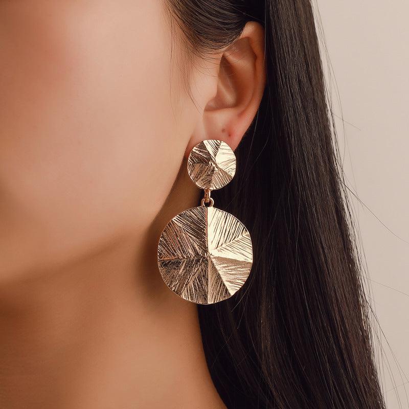Rose Gold Round  Earrings